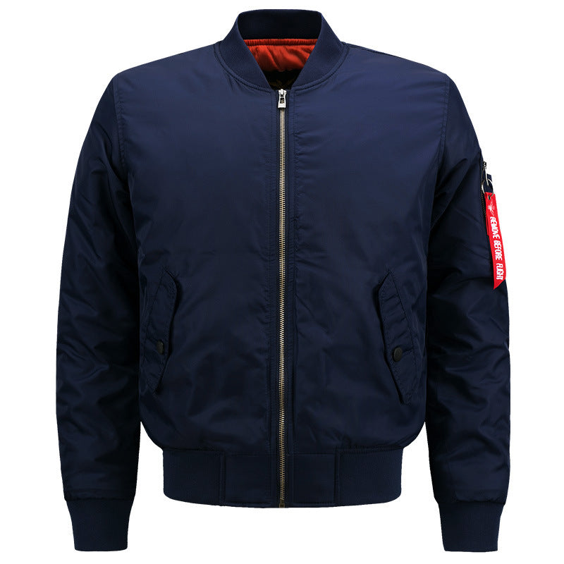 Herren  Heritage Pilotstil Isolierte Bomberjacke mit Kontrastfutter und Utility-Tasche am Ärmel Drune