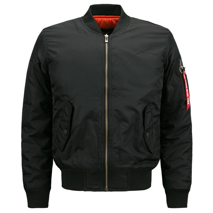 Herren  Heritage Pilotstil Isolierte Bomberjacke mit Kontrastfutter und Utility-Tasche am Ärmel Drune