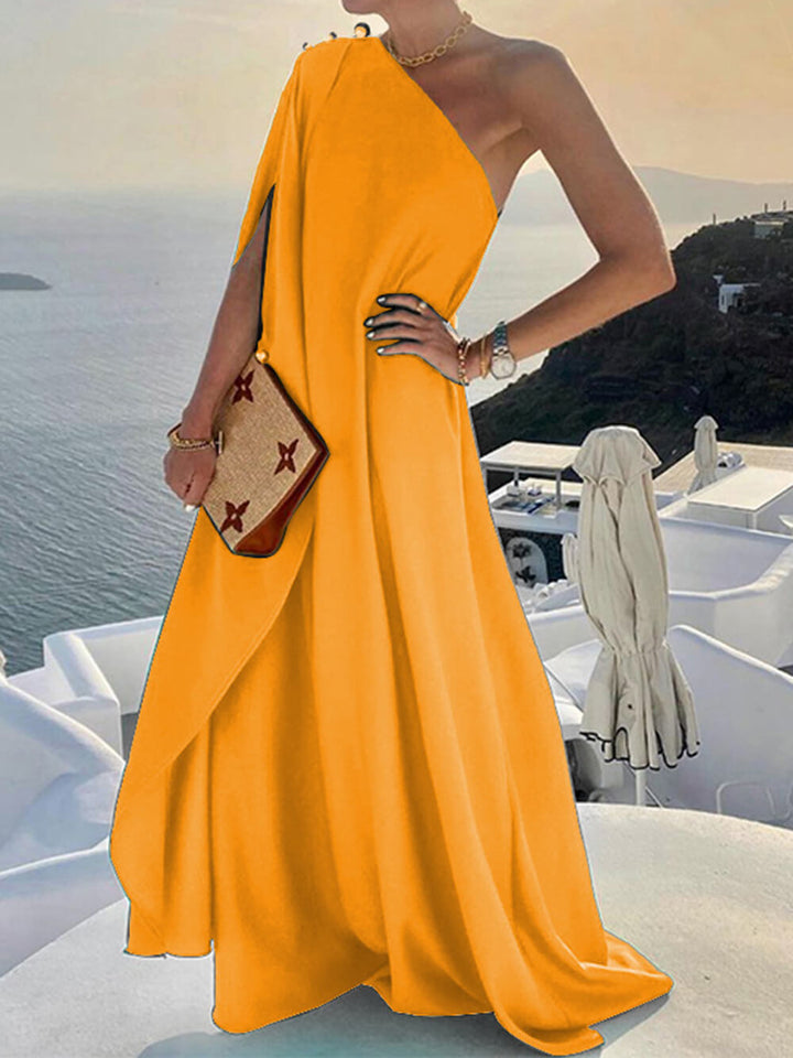 Drune | Drapiertes Maxikleid Mit Einer Schulter Für Damen