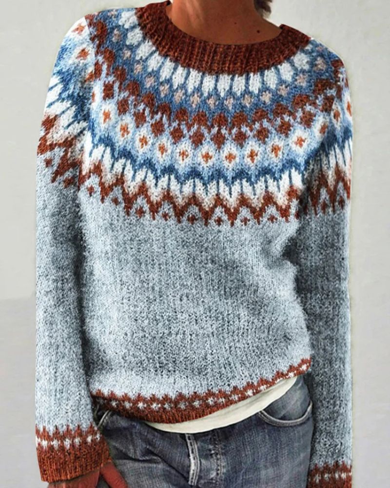 Drune | Wave Contrast Rundhalsausschnitt Sweater