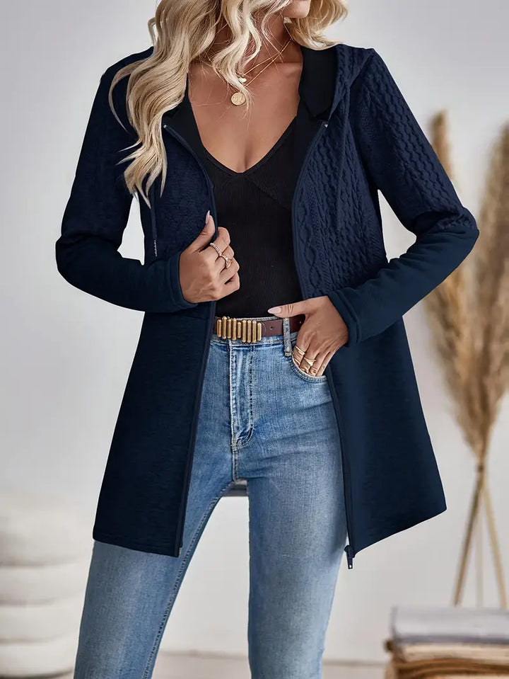 Drune | Damen Kapuzen Sweatshirt mit Reißverschluss