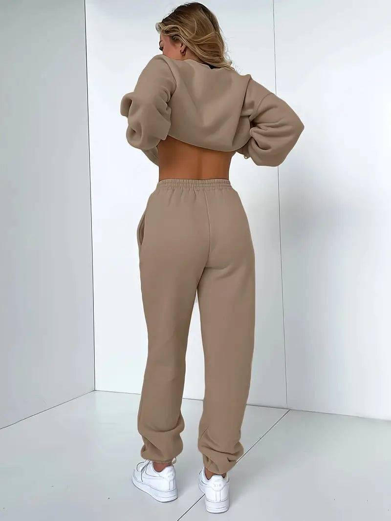 Drune Jogginganzug | Lässig weicher 2-teiliger Damenanzug mit Pullover und passender Hose