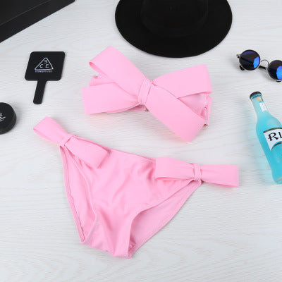 Damen Bandeau Bikini mit auffälligen Schleifen Drune