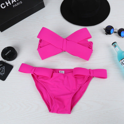 Damen Bandeau Bikini mit auffälligen Schleifen Drune