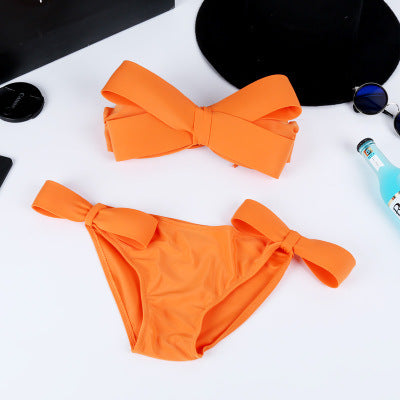 Damen Bandeau Bikini mit auffälligen Schleifen Drune