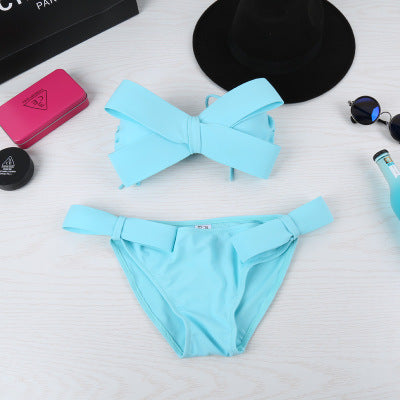 Damen Bandeau Bikini mit auffälligen Schleifen Drune