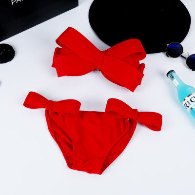 Damen Bandeau Bikini mit auffälligen Schleifen Drune