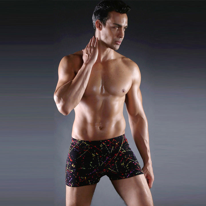 Herren Badeboxershorts mit modernem Grafikdruck Drune