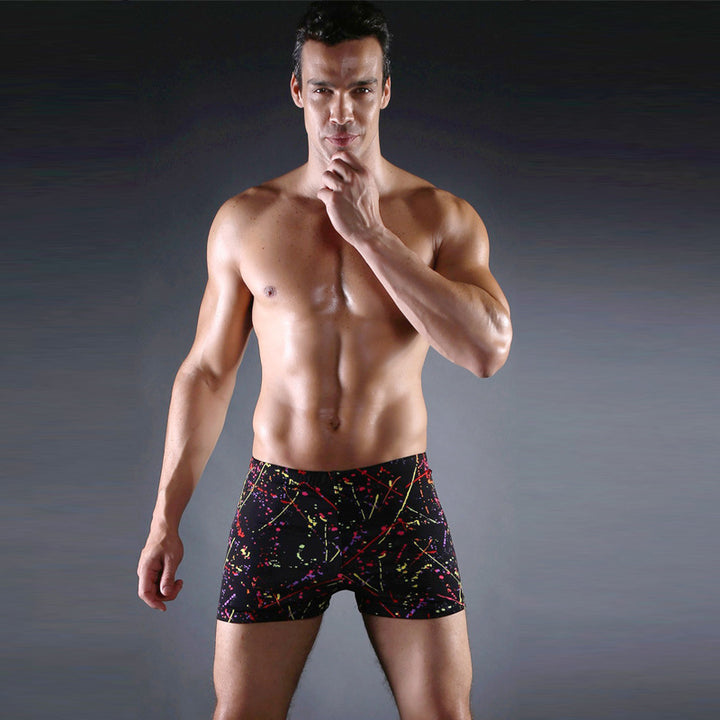 Herren Badeboxershorts mit modernem Grafikdruck Drune