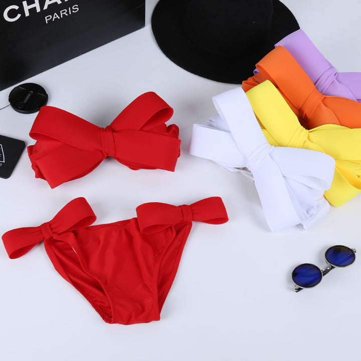 Damen Bandeau Bikini mit auffälligen Schleifen Drune