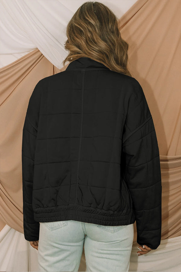 Drune | Aufgesetzte Tasche Steppjacke Crop