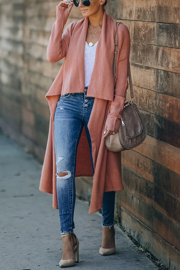 Drune | Lange offene Strickjacke