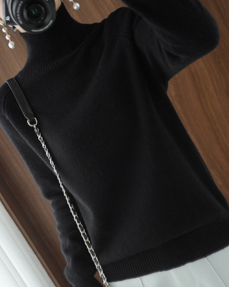 Drune | Einfarbiger Pullover mit Hohem Kragen und Langen Ärmeln