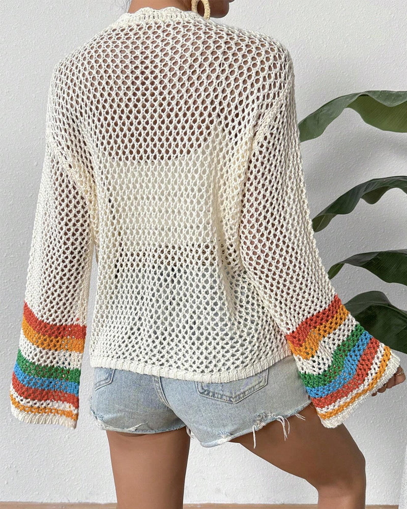Drune | Bunter Cardigan mit Hohlen Ärmeln