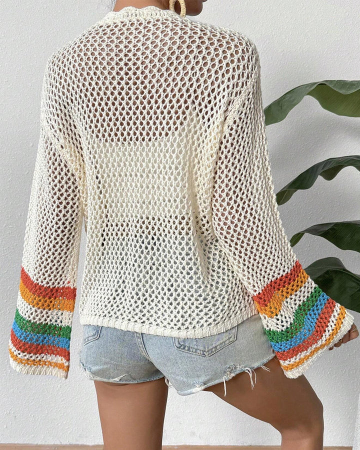 Drune | Bunter Cardigan mit Hohlen Ärmeln