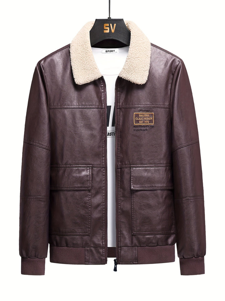 Drune | winterwarm PU-Lederjacke für Männer - Perfekt für Aktivitäten im Freien
