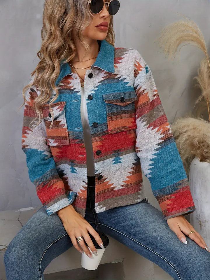 Drune | Aztekenmuster Geknotete Jacke