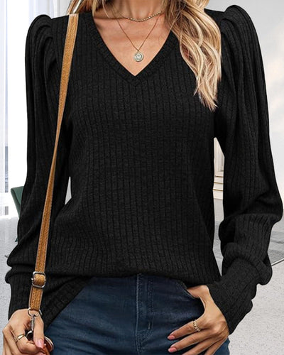 Drune | Langarmshirt mit V-Ausschnitt