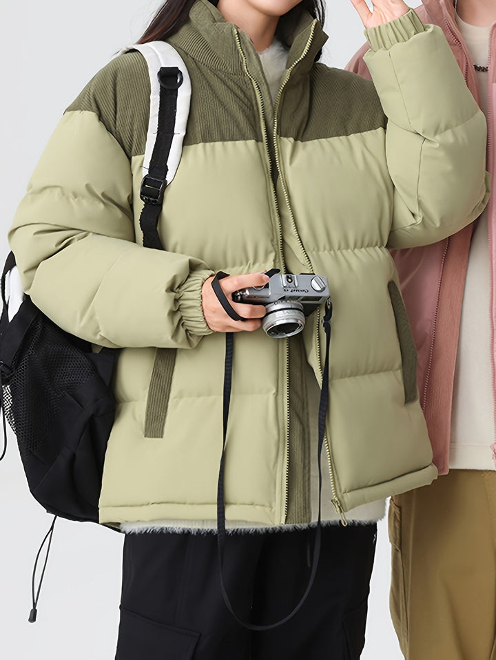 Drune |  Trendige Colorblock Puffer-Winterjacke Für Herren - Perfekt für Outdoor-Aktivitäten