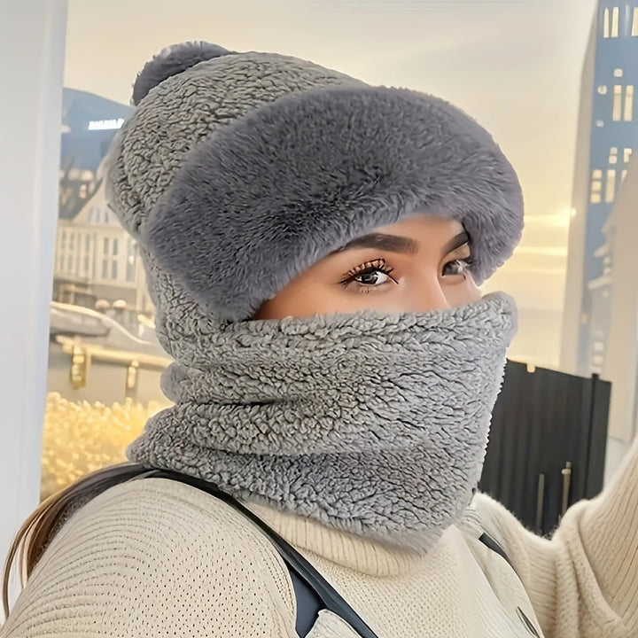 Drune | Mütze & Schal Set - Weich & Warm - Mit Pompon - Für Damen