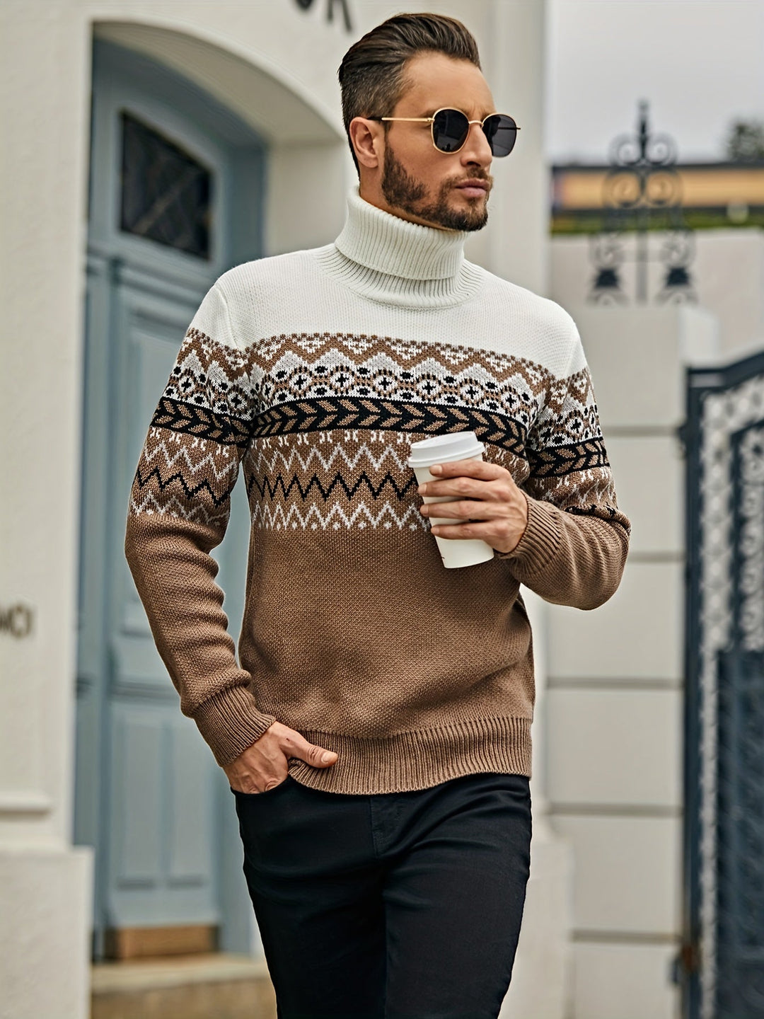 Drune | Lässiger Rollkragenpullover für Herren in schmaler Passform