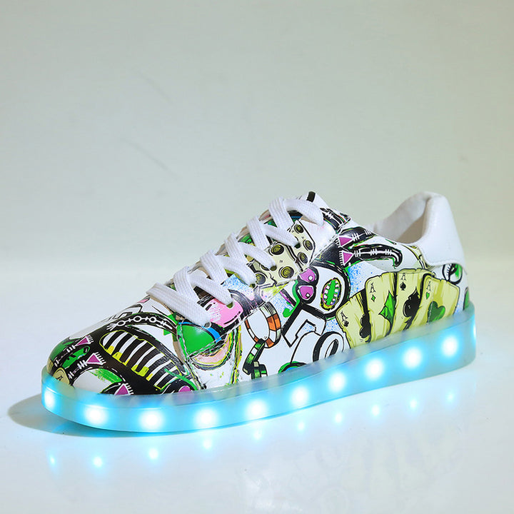 Damen leuchtende Sneakers mit auffälligen Grafiken und rutschfester Sohle Drune