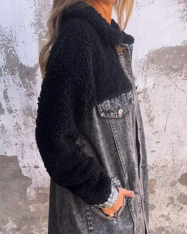 Drune | Revers Einreiher Denim Jacke