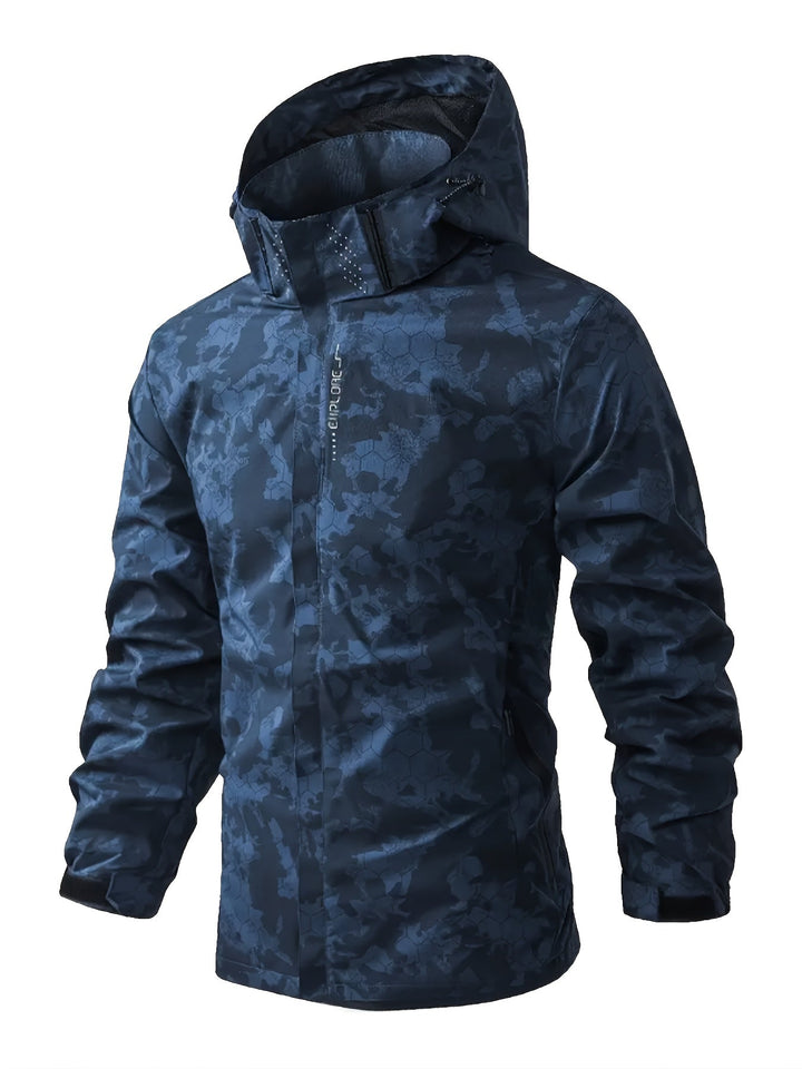 Drune | warmes Camouflage-Windbreaker mit Kapuze für den Frühling für Herren - Perfekt für Outdoor-Aktivitäten im Frühling