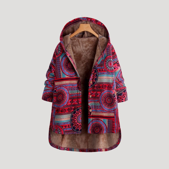 Drune | Damen Kapuzen Kunstfell Lange Winterjacke