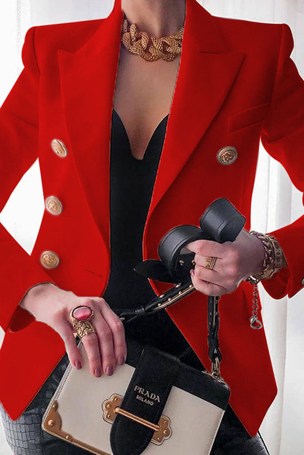 Drune | Blazer mit doppelt knöpfung und goldenen Knöpfen