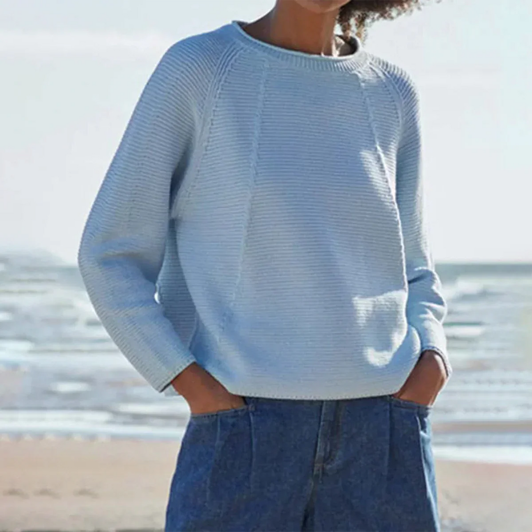 Drune | Frischer Blauer Rundhals Langarmpullover