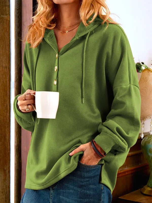 Drune | Sweater mit Kapuze und Knöpfen