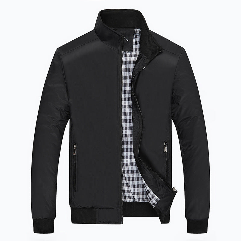 Herren Leichter Harrington-Blouson mit Stehkragen und kariertem Innenfutter Drune