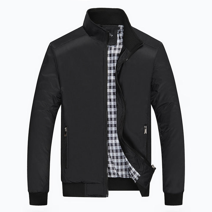 Herren Leichter Harrington-Blouson mit Stehkragen und kariertem Innenfutter Drune