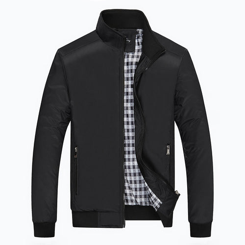 Herren Leichter Harrington-Blouson mit Stehkragen und kariertem Innenfutter Drune