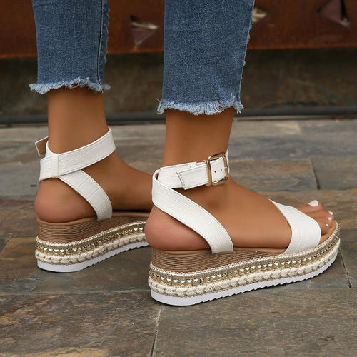 Drune | Sommer Sandalen mit Schnallenriemen und Plateau