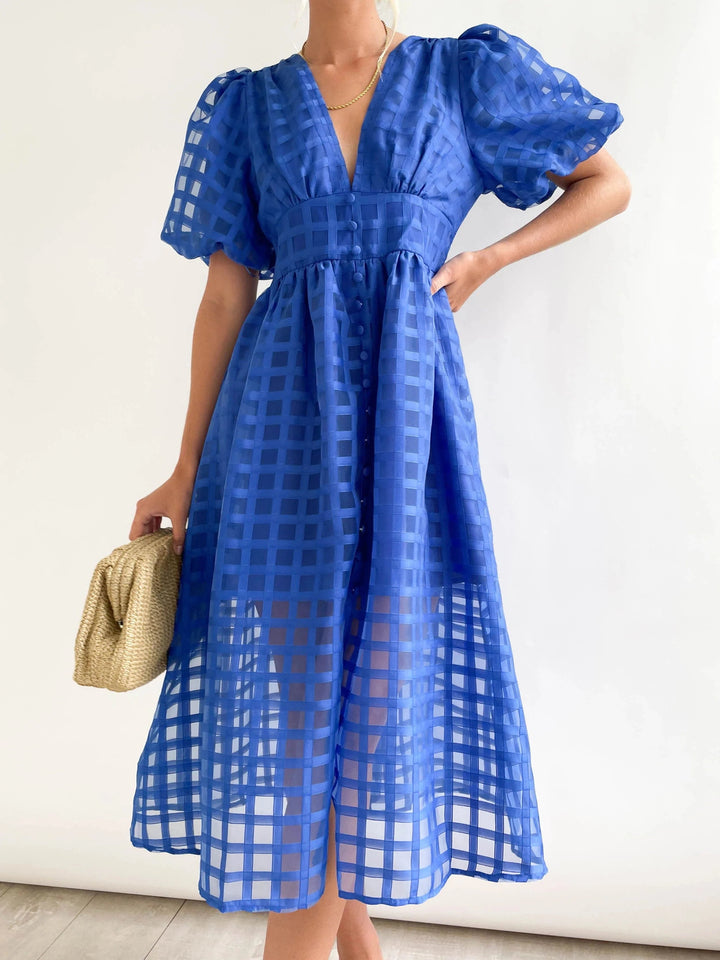 Drune | Midikleid mit Puffärmeln