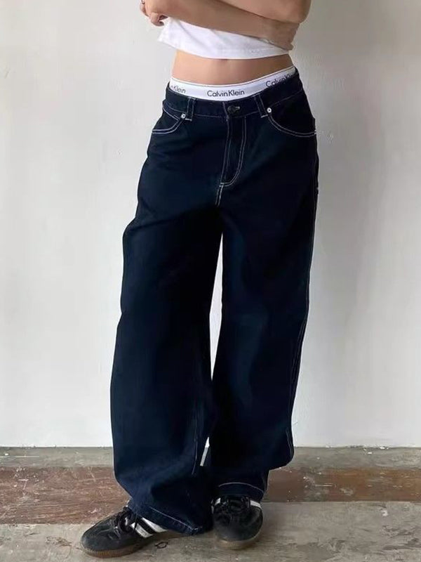 Drune | Weinlese Jeans Mit Taschenstickerei Im Boyfriend Schnitt