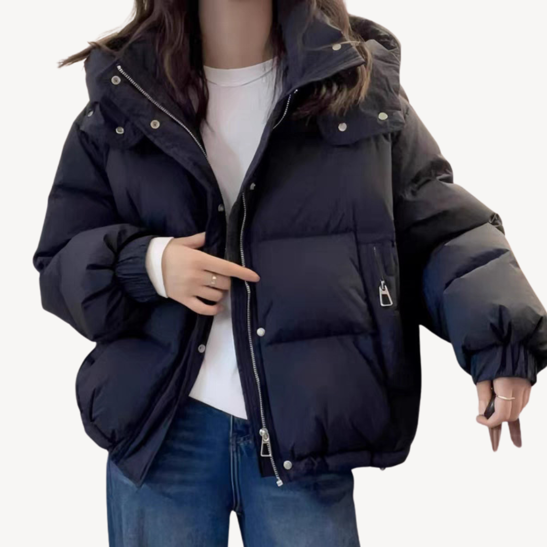 Drune | Übergroße Damen Pufferjacke mit Hohem Kragen und Reißverschluss