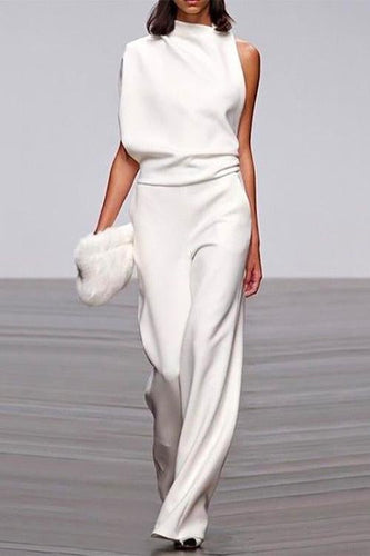Drune | Rosiedress Ein Schulter Taille Weitbeiniges Jumpsuit
