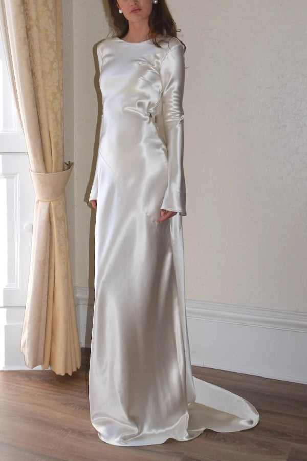 Drune | Pearl Eden Satin Rückwärtig Offene Cowl Neck Gown Maxi Kleid
