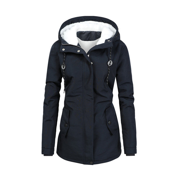 Drune | Damen Fleecejacke mit Kapuze und Kordelzug