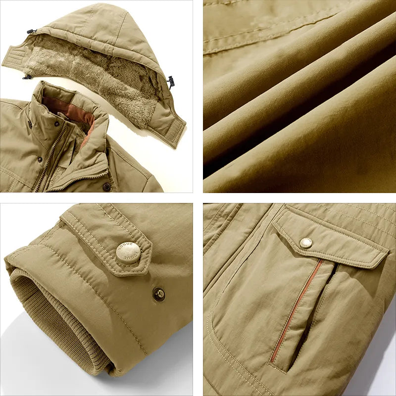 Drune | Herren Winterjacke Taktisch Wasserdicht mit Abnehmbarer Kapuze