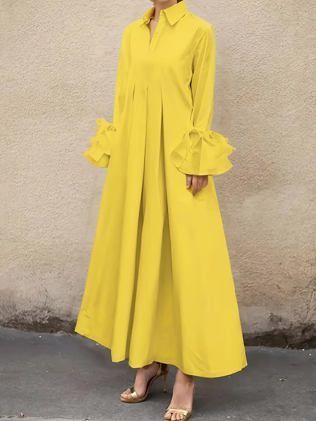 Damen Lange Hemdblusenkleid Drune