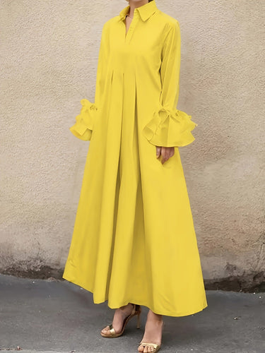 Damen Lange Hemdblusenkleid Drune