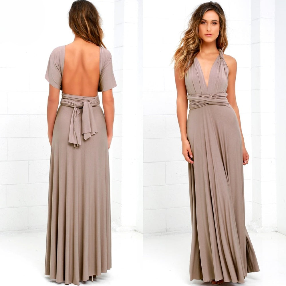 Drune | Elegante Damen Infinity Kleid Schickes Wickel Sommerkleid
