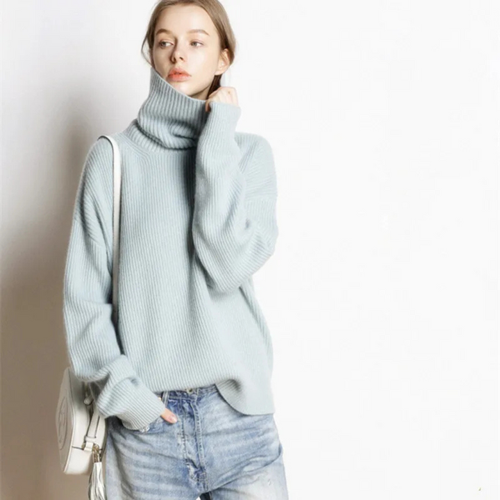 Drune | Pullover - Damen Herbst Oversized Polokragen Pullover