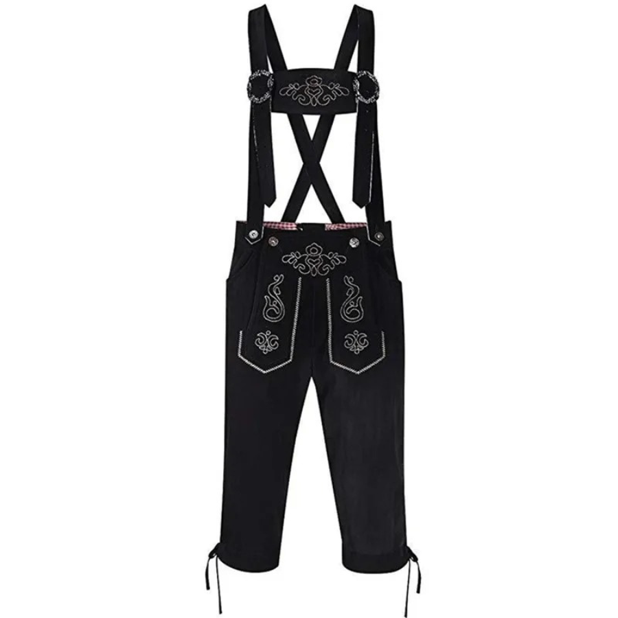 Drune | Herren Lederhosen Kniehose Mit Trägern Bayerische Festkleidung