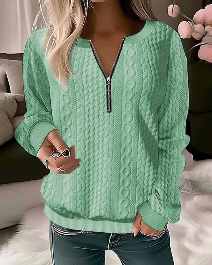 Drune | Schlichter Pullover mit Reißverschluss