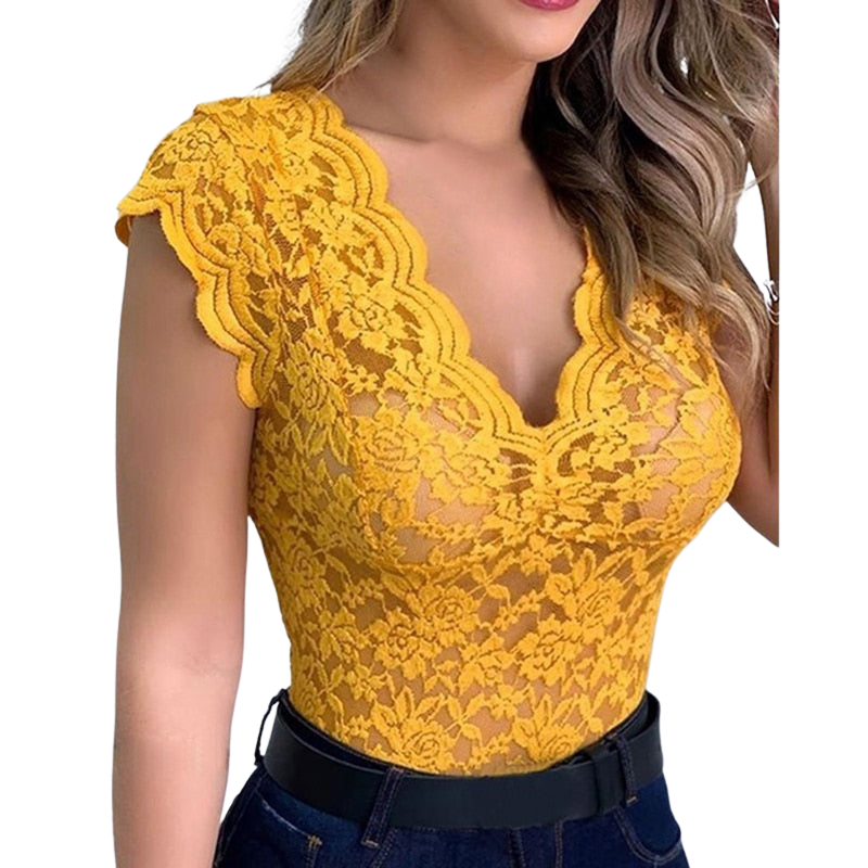 Drune | Sexy Damen Top Elegantes Spitzen Top Raffinierte Details